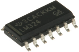 LM324D Wzmacniacz operacyjny Texas Instruments Powierzchnia 4 SOIC 1.2 MHz 30 V 14-pinowy