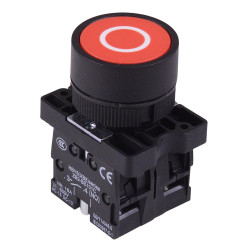 Red Momentary 22mm Push Button Switch White 'O' NO/NC
