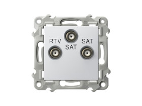 SZAFIR Gniazdo RTV-SAT z dwoma wyjściami SAT biały GPA-Z2S/m/00 OSPEL
