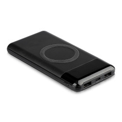 VT-3521 10000mah Power Bank z ładowaniem indukcyjnym i wyświetlaczem LED 2xUSB + typ: C czarny 8905 V-TAC