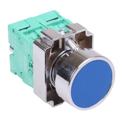 Techna PtecMetPNBlue Blue Flush Push Button Switch Metal 10A 2NO