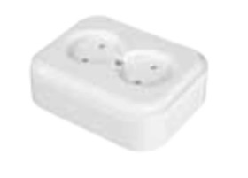 NEFRYT Gniazdo podwójne b/u natynkowe białe GNt-5N