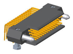 Wtyk PCB 41-pinowe raster: 1.905mm 3-rzędowe Amphenol Socapex Montaż na płytce drukowanej Męski 4.5A 750 V