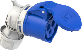 CEE jack, 3 pole, 16 A/200-250 V, blue, 6 h, IP44, 8213-6