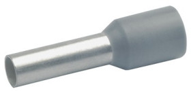Insulated wire end ferrule, 4.0 mm², 26 mm/18 mm long, DIN 46228-4, gray, 47418
