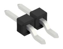 Pin header, 2 pole, pitch 2.54 mm, straight, black, 10080395