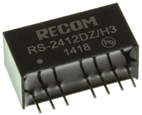 Konwerter DC/DC RS, Uwe 36V dc, Uwe 9V, Uwy 12V, -12 V, Recom 83 mA 2 W -40 °C 75 °C Otwór przelotowy