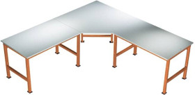 Manuflex AU0032.2001 Element pięcioramienna z płytą linoleum, do głębokości stołu = 600 mm czerwonopomarańczowy (ral 200