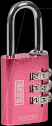 K10530PIND Combination lock, 3 rows of numbers, 30 mm, pink