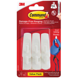 3M 17002-6 Small Utility Hooks Value Pack (Pack 6)