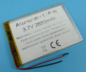 2650mAh 3,7V Li-PO 3-PIN 98x71x3,5mm