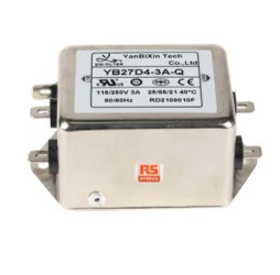 Filtr EMI 3A 1-fazowy 470kΩ 115/250 V AC 50/60Hz L1:2*10 mH<BR/>l2: 160 uH*2 RS PRO Montaż w obudowie