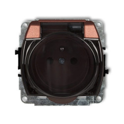 TREND Gniazdo bryzgoszczelne z/u (klapka dymna) brązowy metalik 9GPB-1zdp