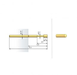 Igła testowa 1016-D-1.5N-AU-1.0, raster 2,54 (100 mil)