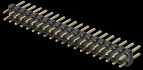 2 x 20-pin header, straight, pitch 2.00