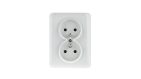 Lumina Gniazdo Podwójne Z/U 16A Kompletne Białe Wl1220
