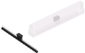 Pin header, 30 pole, pitch 2.54 mm, angled, black, SL10SMD04030ZBSM