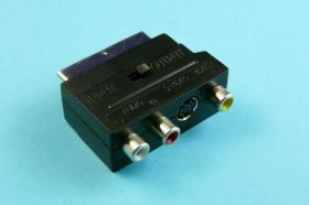 SCART ADAPTOR 3xGN.CINCH+SVHS+PRZEŁ.S-18