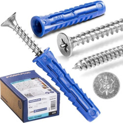 Kołek uniwersalny 10x50 z wkrętem 6x60 Rawlplug 4ALL-10+6060 – 25 szt.