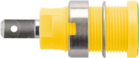 4 mm socket, flat plug connection, mounting Ø 12.2 mm, CAT III, yellow/green, SEB 6450 NI / GNGE