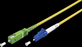 59652 Simplex FO patch cable, SC-APC (8°)&lt;&gt;LC-UPC,yellow, 10 m