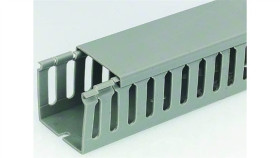 Koryto Z Rowkami Do Kabli Szary Pvc Otwarty Koryto Panelowe Z Otworami 25 Mm...