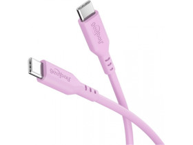 Kabel silikonowy USB-C, 1,5 m, Pink miękki i wytrzymały...