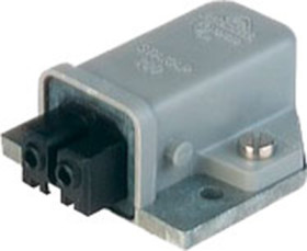 Surface mount socket, 2 pole, screw mounting, screw connection, 1.5 mm², gray, 932045106