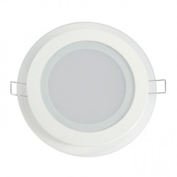 Panel LED ART szklany okrągły 16cm, 12W, 800lm, AC80-265V, 4000K - biała neutralna