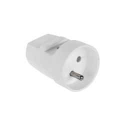 Gniazdo sieciowe na przewód okrągłe z bolcem białe