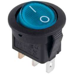 Przełącznik kołyskowy pojedynczy niebieski (SPST) z podświetleniem AC