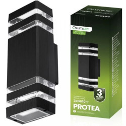 Lampa Ogrodowa Kinkiet Elewacyjny góra dół GU10 PROTEA Czarny LUMILED