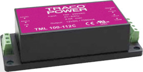 AC/DC converter, 120-370 V, 85 W, 1 output, 12 VDC, TML 100-112C