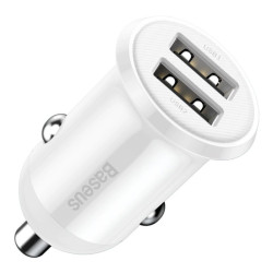 Ładowarka Sam. 2xUSB BASEUS 4,8A Biała CCALLP-02