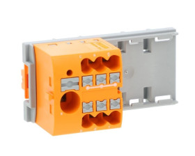 Blok rozdzielczy PTFIX 6/6X2,5-NS35 OG, pomarańczowe złącze przemysłowe - 6 punktów przyłączeniowych o przekroju 2,5mm2
