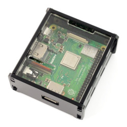 Obudowa Raspberry Pi 3 A+ czarno-przezroczysta pełna