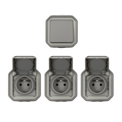 Włącznik światła, 10A, 250V, 1-biegunowy, IP55 Plexo, Legrand