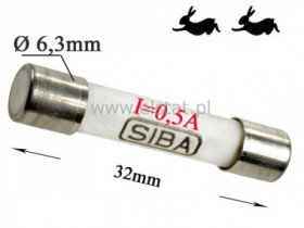 0.5A bezp. super szybki FF; ceramik 6,3x32mm 1000V