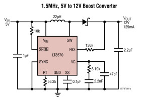 Boost/SEPIC/Inverting DC/DC Converter with 65V Switch, Soft-Start and Synchronization