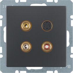 Gniazdo 3xCinch / S-Video, ant aks, lak