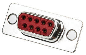 Złącze D-Sub 9-pinowe Żeński Proste Montaż na panelu Złoto na niklu