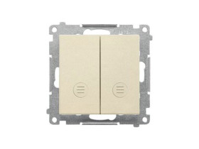 SIMON 55 Wyłącznik schodowy podwójny z podświetleniem bez piktogramu szybkozłącza szampański mat TW6/2L2.01/X/144 KONTAKT SIMON