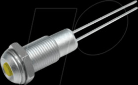 19000002 LED, wired, 3 mm, yellow, indoor/outdoor reflector, Ø6.2 mm, 8 m