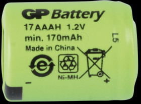 301.17AAAH-C1 NiMh industrial cell from GP, 1.2 V, 1/3AAA 170 mAH, 10.2 x 14.1
