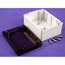 Hammond 1554F2GYSL Watertight PC Enclosure Smoked Lid 120 x 90 x 60 Grey