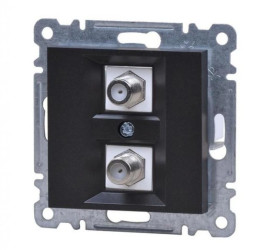 Lumina Złącze podwójne typu F czarny WL3263