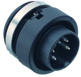 Panel plug, 4 pole, solder cup, bayonet locking, straight, 99 0611 00 04