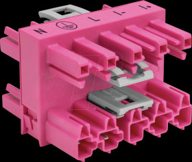 770-1746/080-000 WINSTA® MIDI, 3-way distributor, 5-way, pink