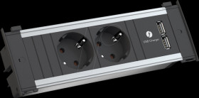 927.001 KAPSA Small 2x protective contact 1x USB Charger, assembly plug