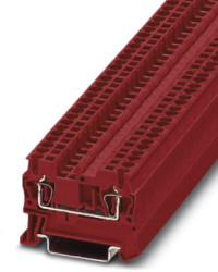Through terminal block, spring balancer connection, 0.08-4.0 mm², 2 pole, 24 A, 8 kV, red, 3037096